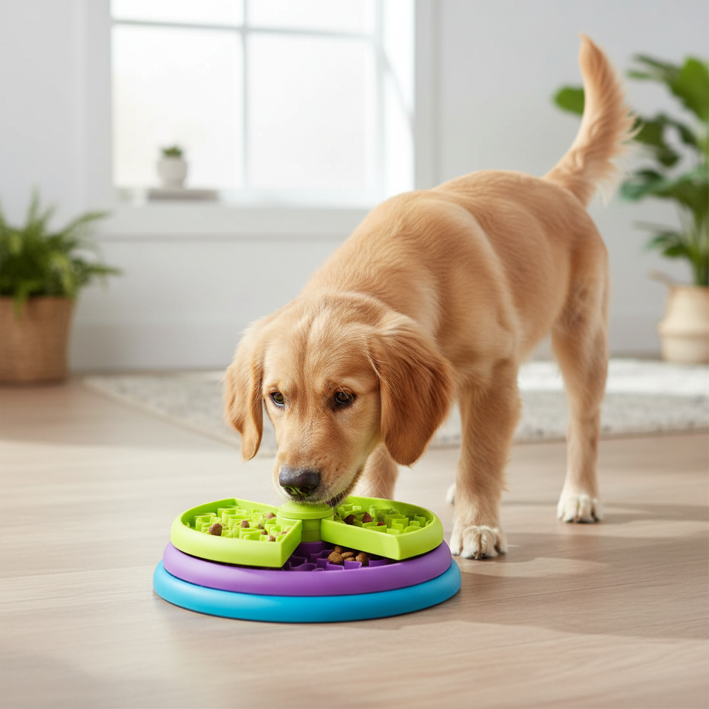 Multi-niveau forager design interaktiv langsom fodringsskål til hunde  