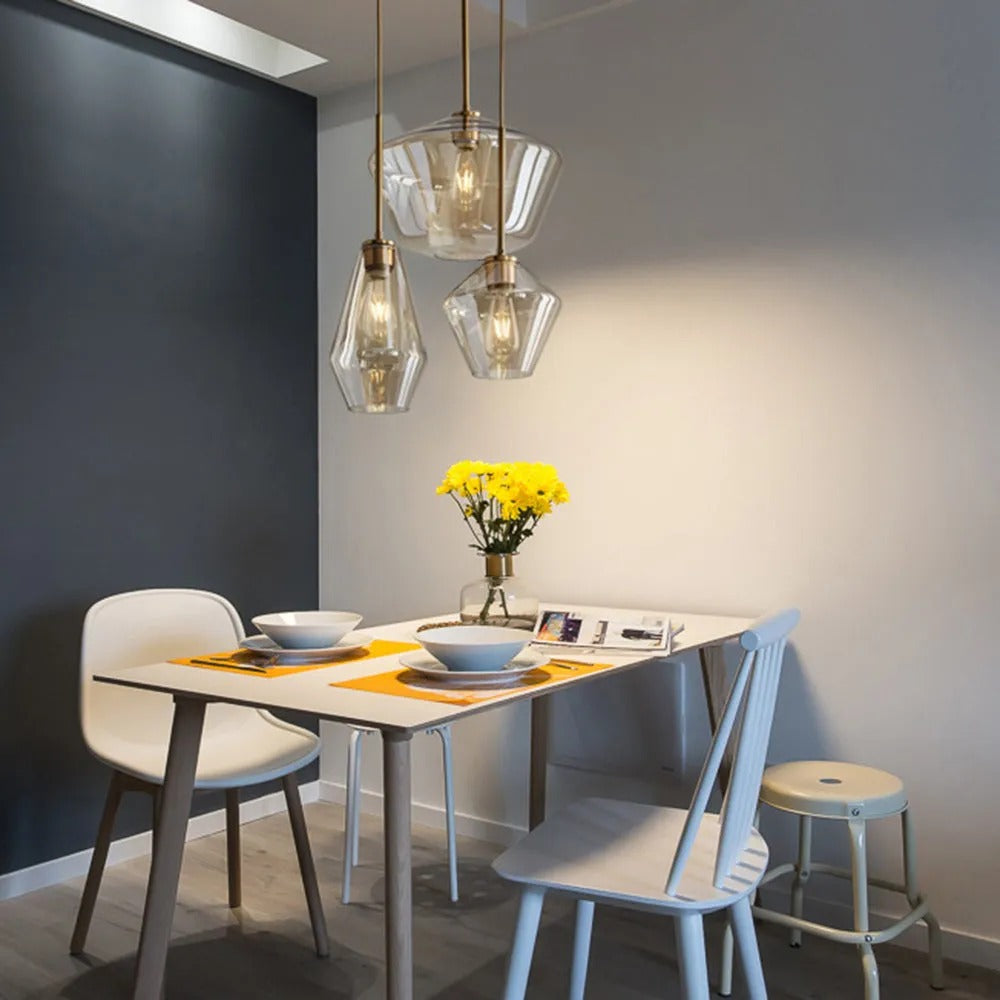 Niris| Nordisk diamantformet geometrisk glas pendellampe