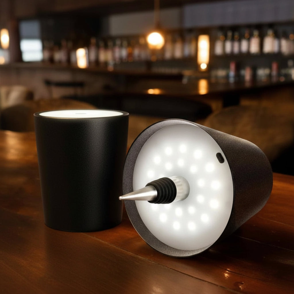 Trådløs flaskehætte genopladelig justerbar stemningsbordlampe