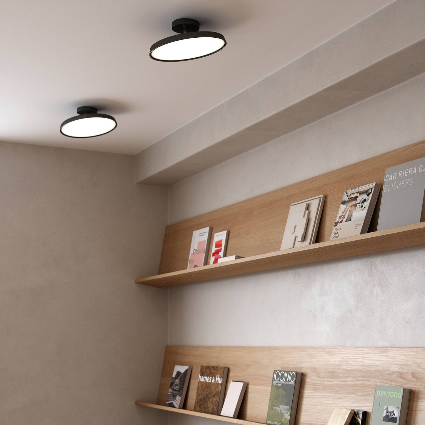 Novus | Moderne rund flush mount loftslampe med fladt panel