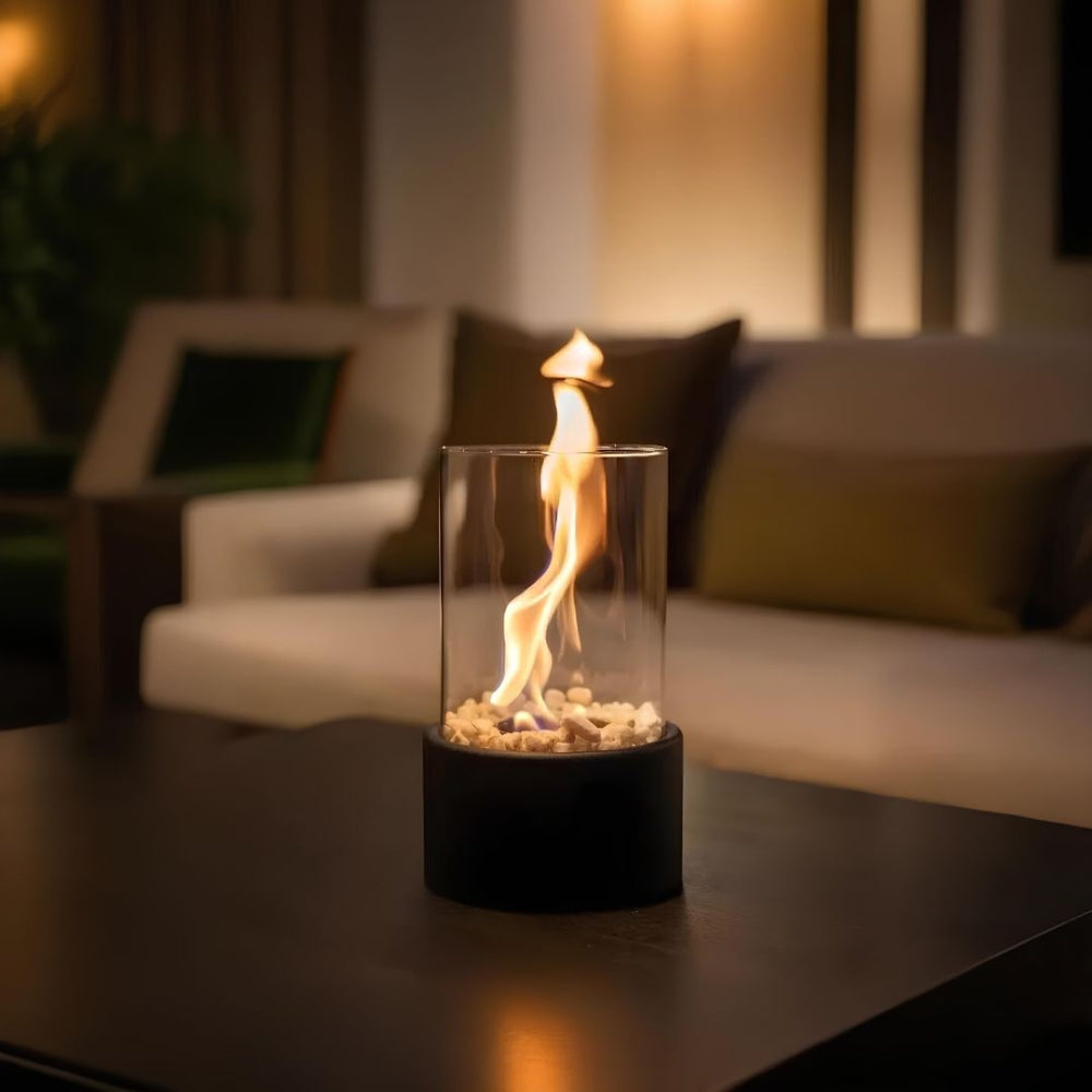 Klassisk glas cylinder bordflamme olielampe
