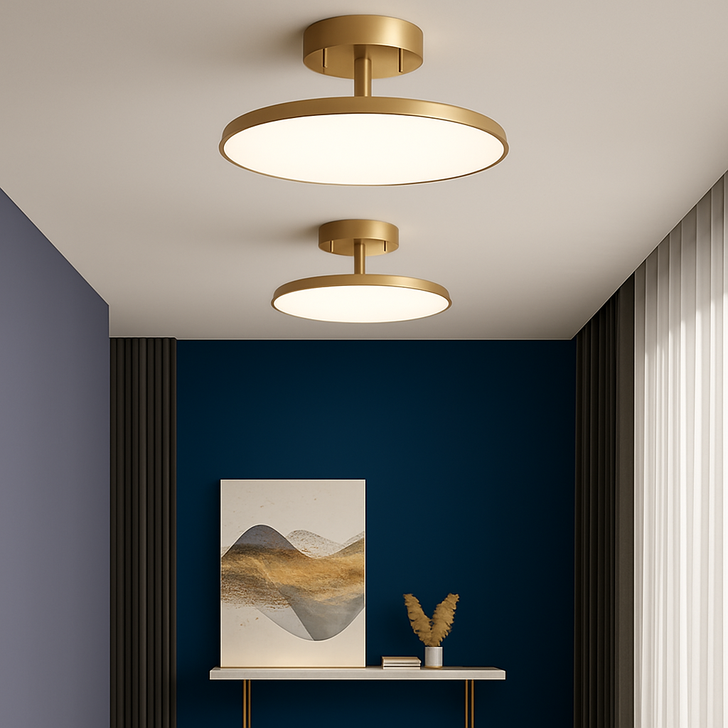 Verust | Minimalistisk roterbar cirkulær kobber moderne loftslampe
