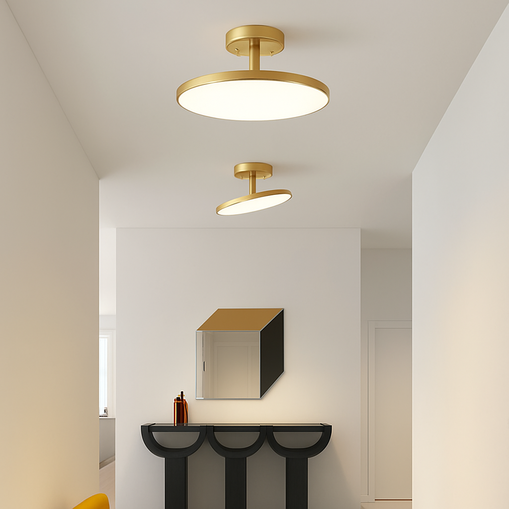 Verust | Minimalistisk roterbar cirkulær kobber moderne loftslampe