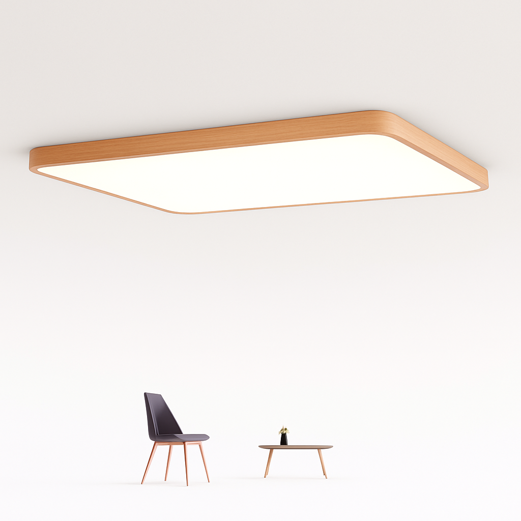 Velanys | Moderne rektangulær træ LED indbygningsloftslampe
