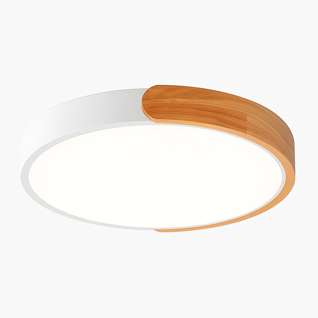 Velisca | Moderne rund træ indbygningsloftslampe