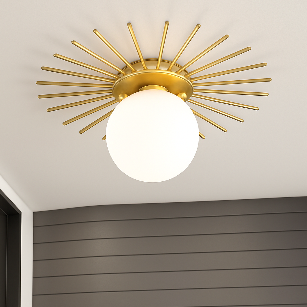 Kelvindre | Orbital frostet globus mid-century loftslampe