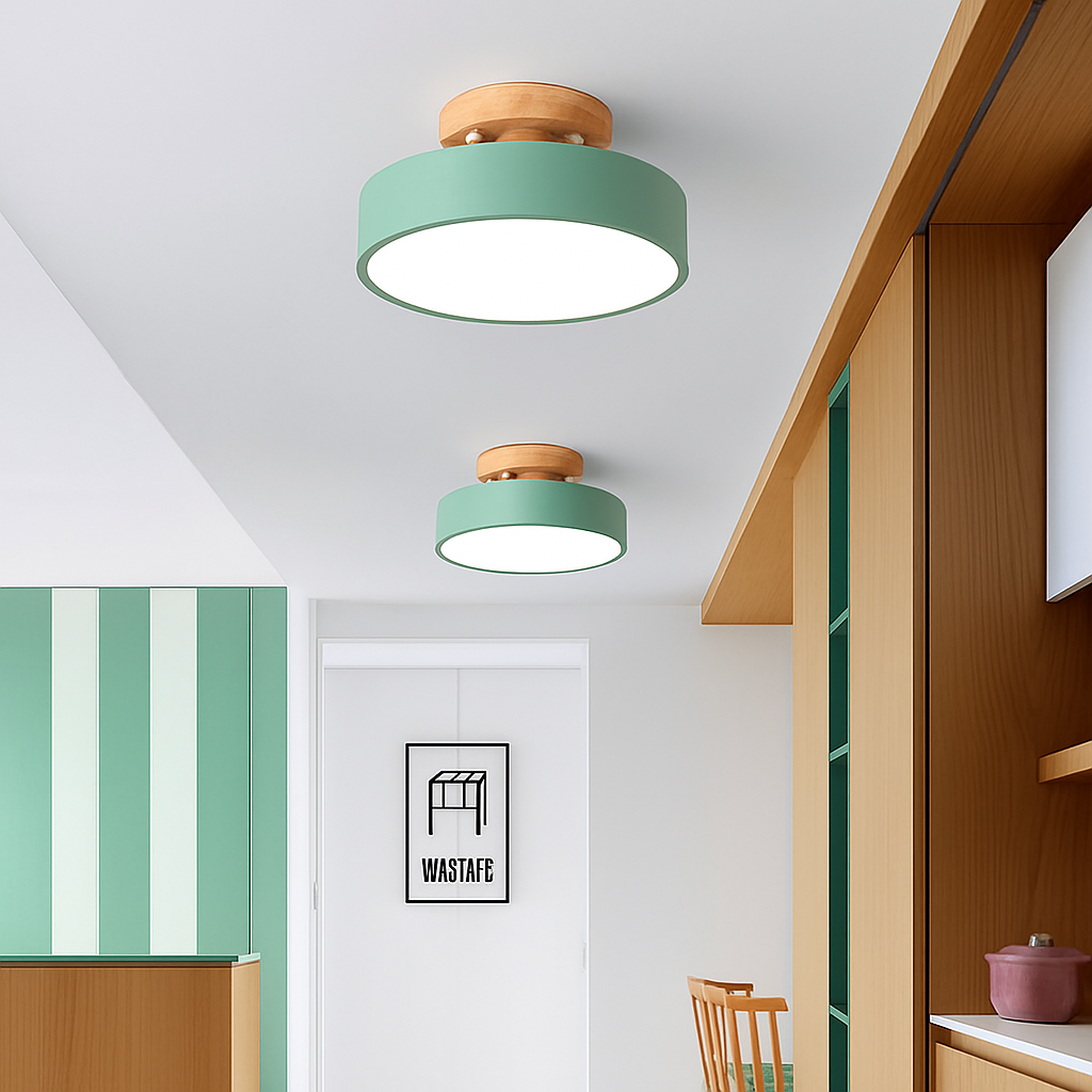 Kaelitho | Moderne geometrisk malet metal disk loftlampe