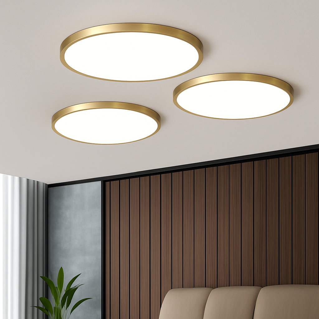 Velrion | Ultra slank moderne minimalistisk kobbereffekt indbygningsloftlampe
