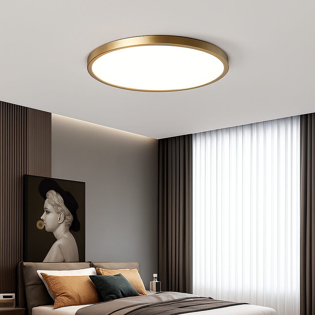 Velrion | Ultra slank moderne minimalistisk kobbereffekt indbygningsloftlampe