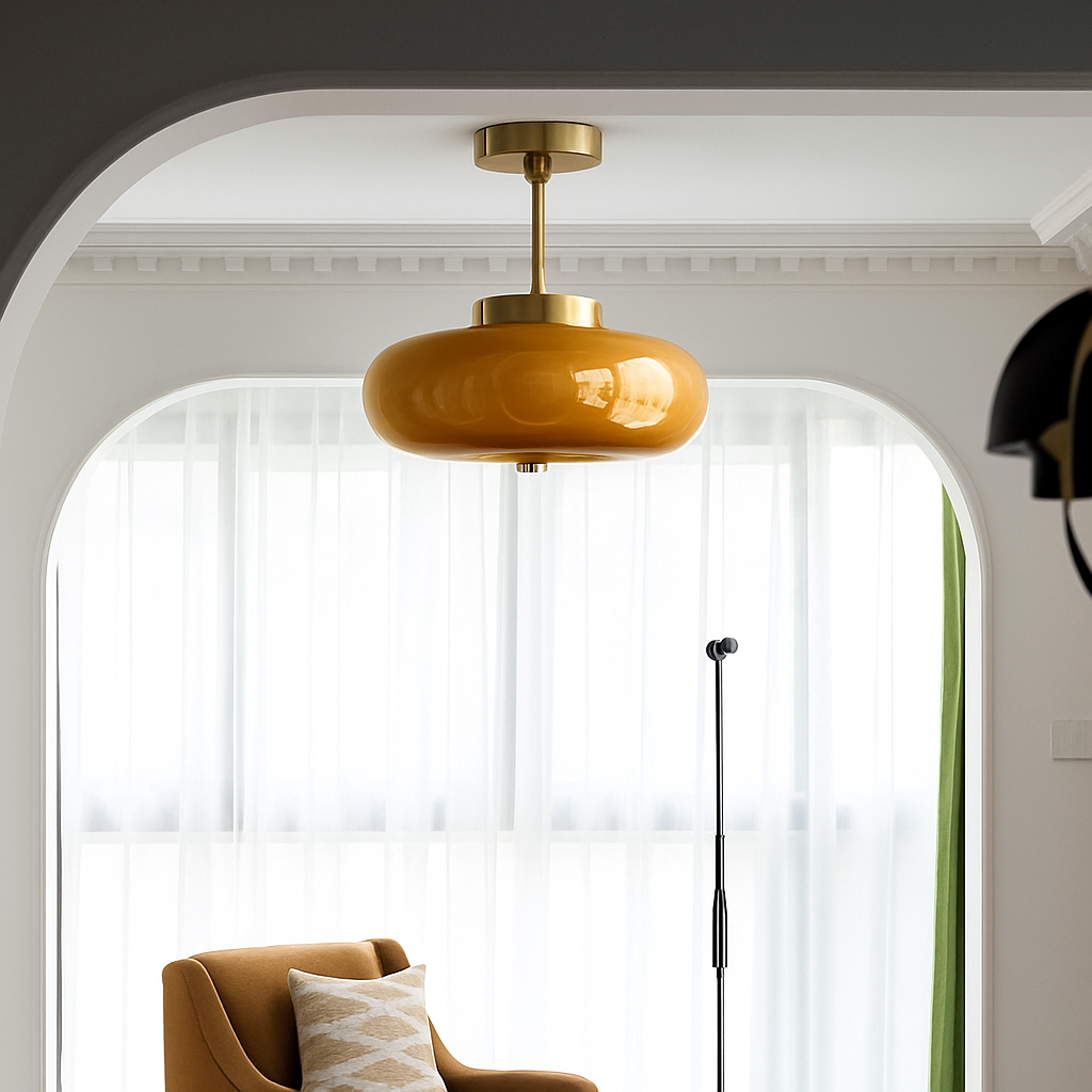 Velcair | Vintage geometrisk glas skærm indbygningsloftlampe