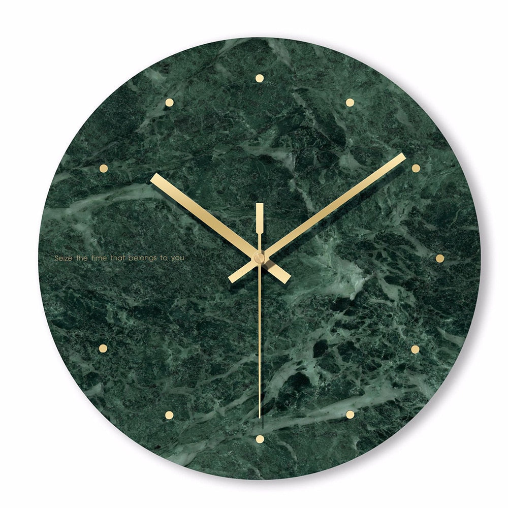 Valdrick | Åretegnet marmor glas effekt stilfærdig vægklokke