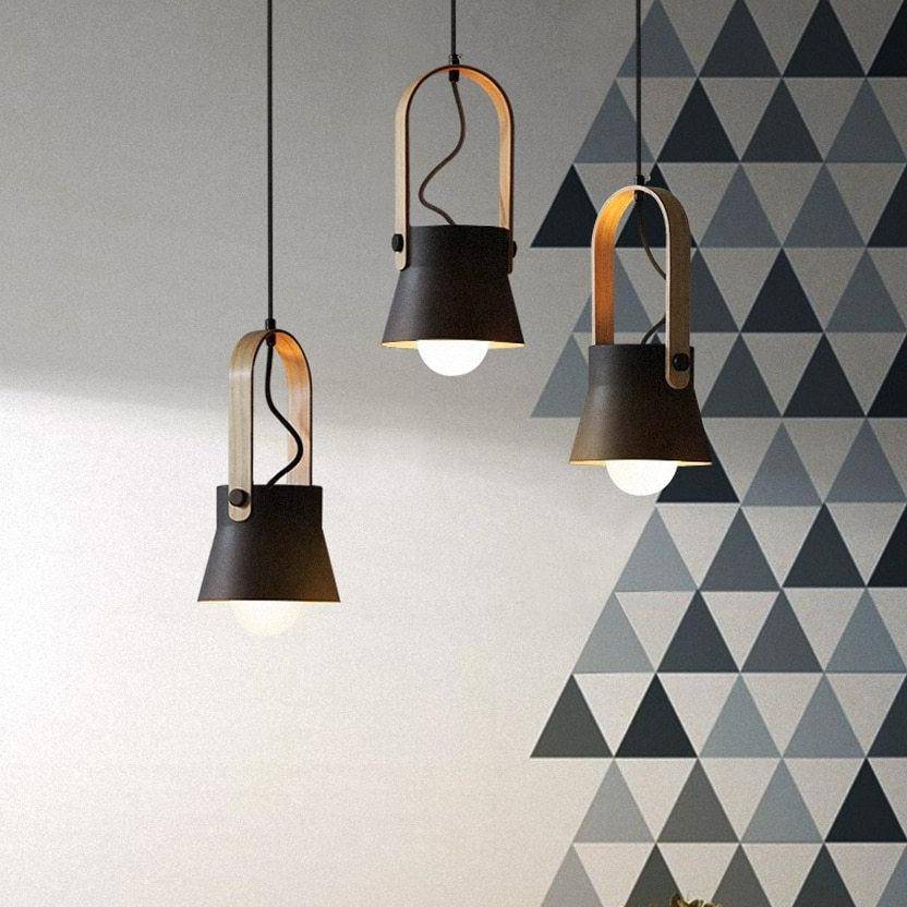 Thrombel | Nordisk minimalistisk træaccent udvidet kuppel pendellampe