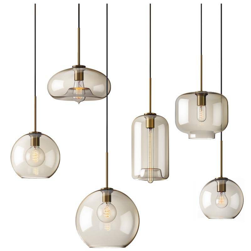 Zephirum | Ribbet ravfarvet glas industriel stil pendellampe