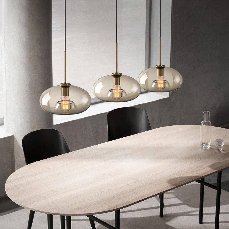 Zephirum | Ribbet ravfarvet glas industriel stil pendellampe