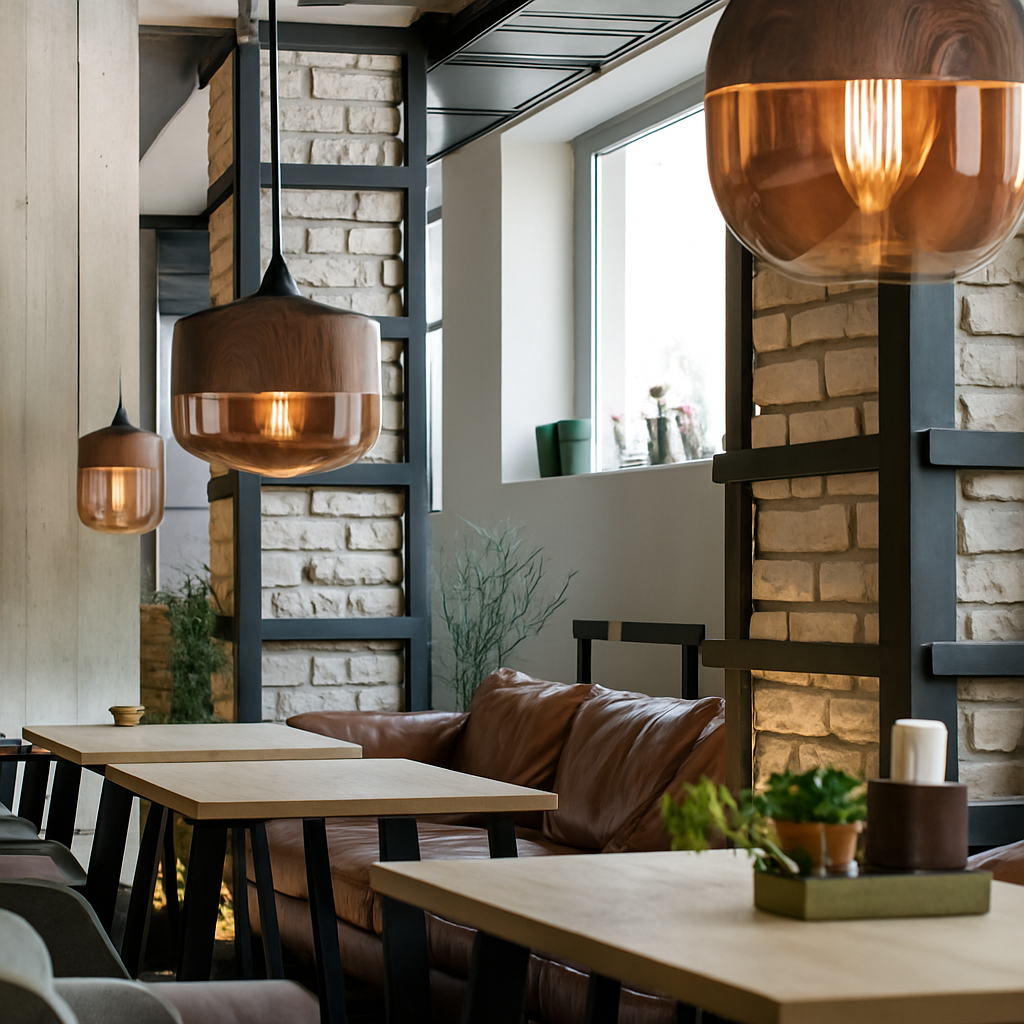 Veraliq | Retro loft træ glas art deco pendellampe