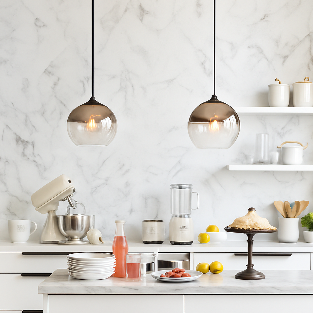 Virelio | Moderne glas kugle sfære pendel loftlampe armatur