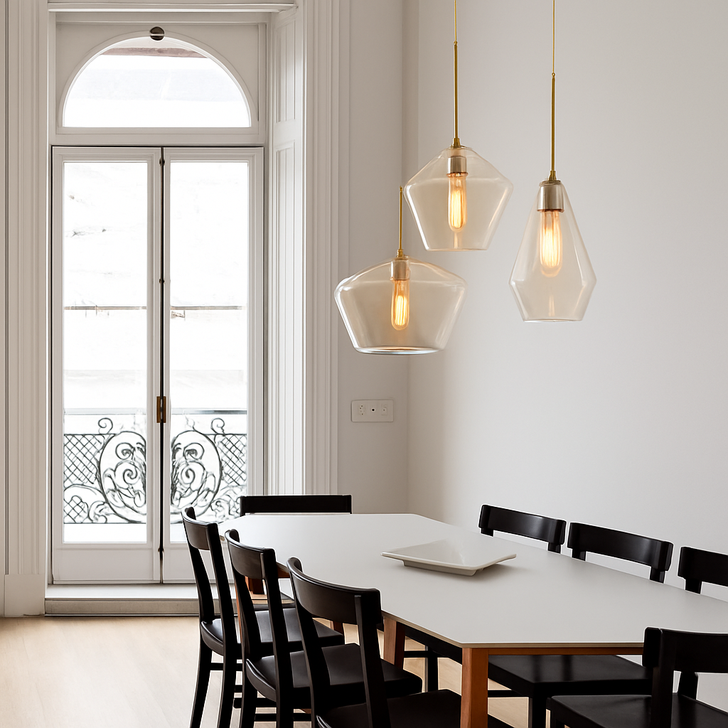 Luvestra | Geometrisk sfærisk profil nordisk moderne glas pendellampe