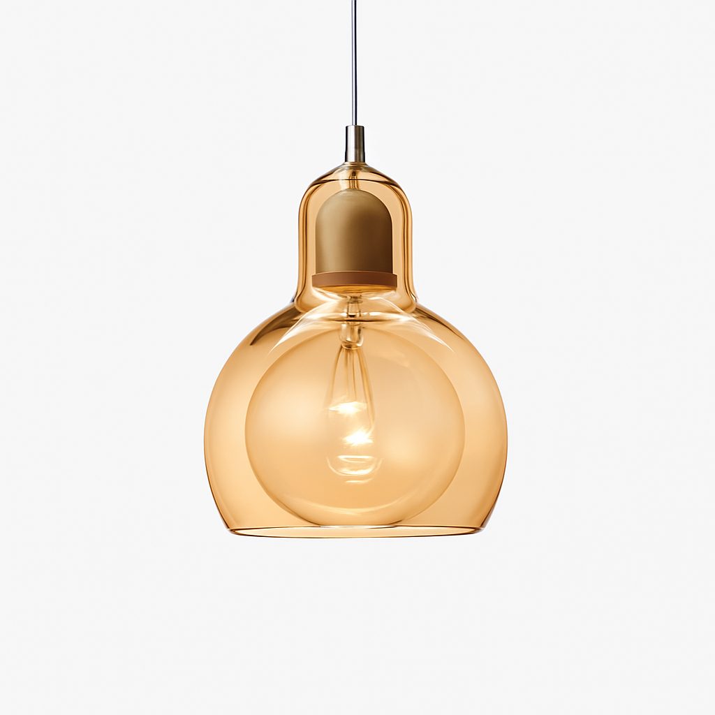 Velisar | Glas kuppel klokkeformet pendellampe med afrundet diffuser