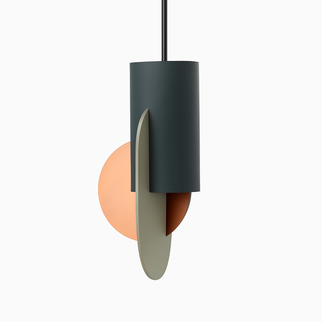 Veldoran | Livlig cylindrisk kunstnerisk totem-inspireret skulpturel pendellampe
