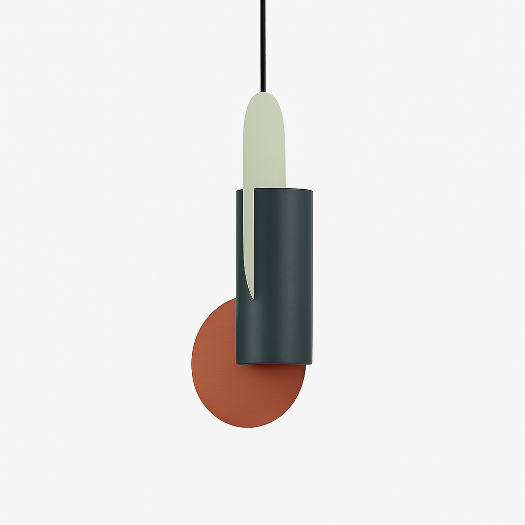 Veldoran | Livlig cylindrisk kunstnerisk totem-inspireret skulpturel pendellampe