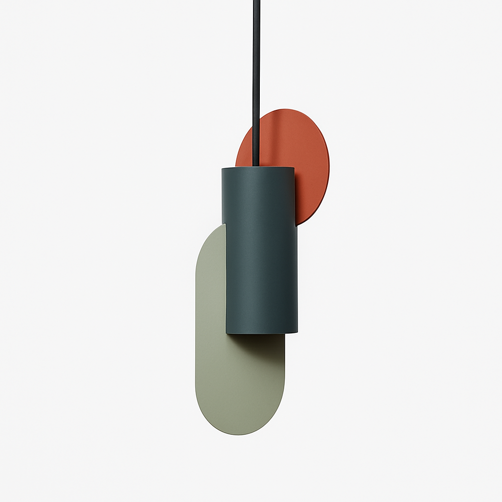 Veldoran | Livlig cylindrisk kunstnerisk totem-inspireret skulpturel pendellampe