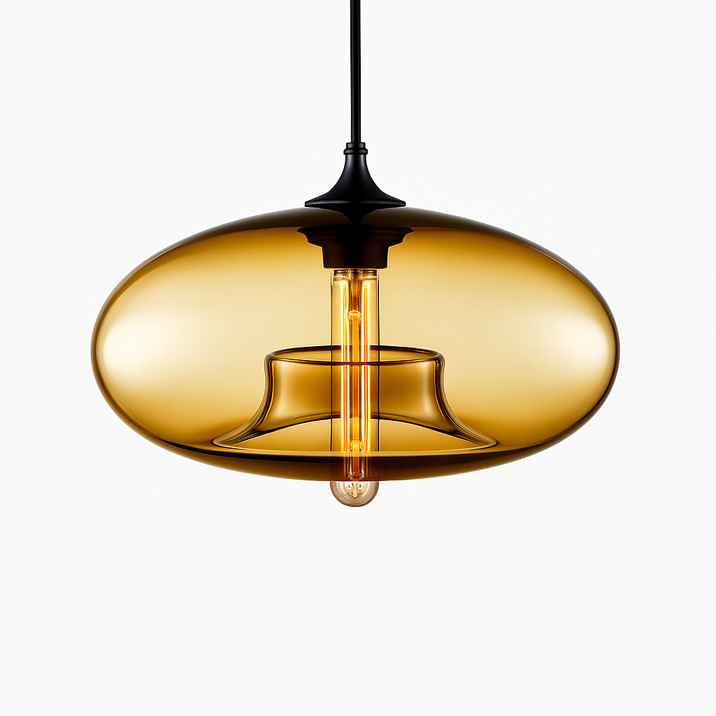Mirvalis | Oval glas lagdelt sfære moderne pendellampe