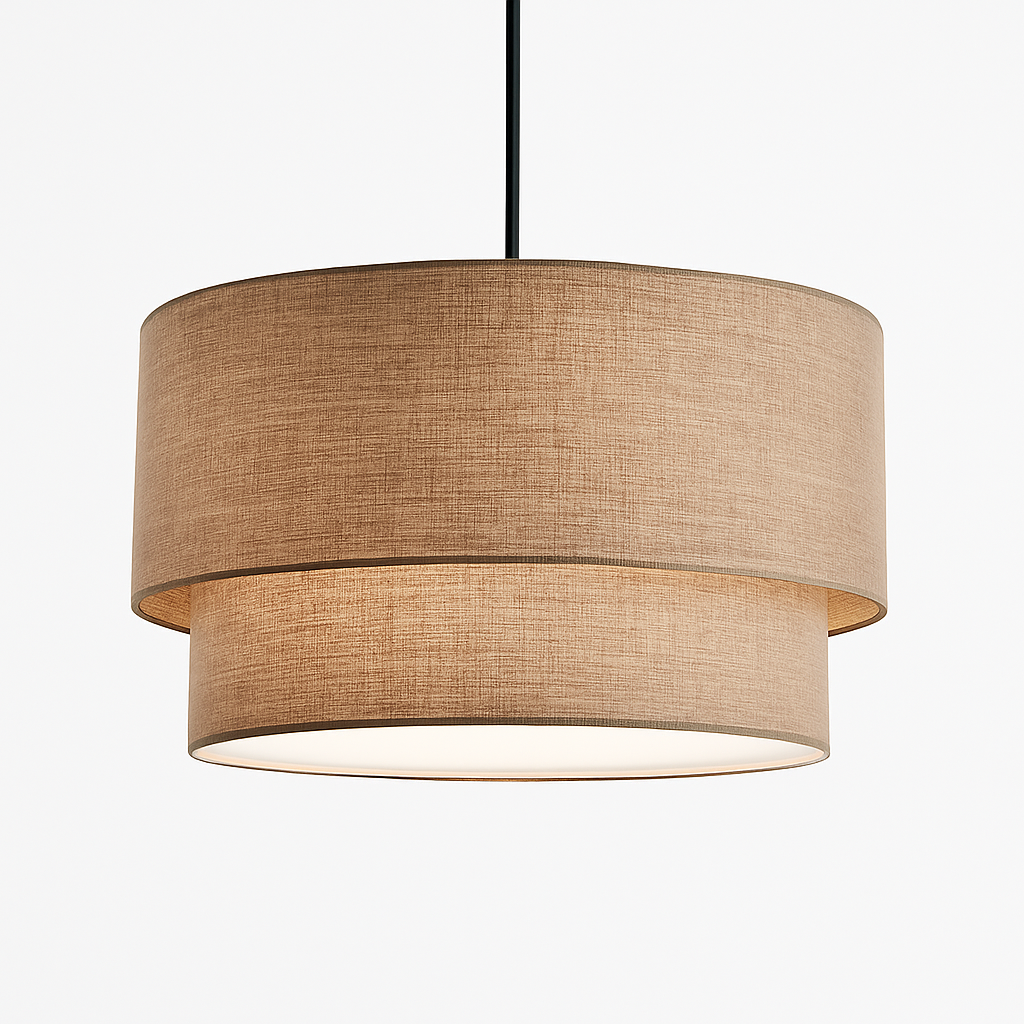 Solvenda | Cylindrisk hørstof minimalistisk pendellampe