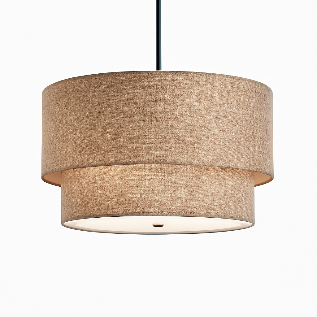 Solvenda | Cylindrisk hørstof minimalistisk pendellampe