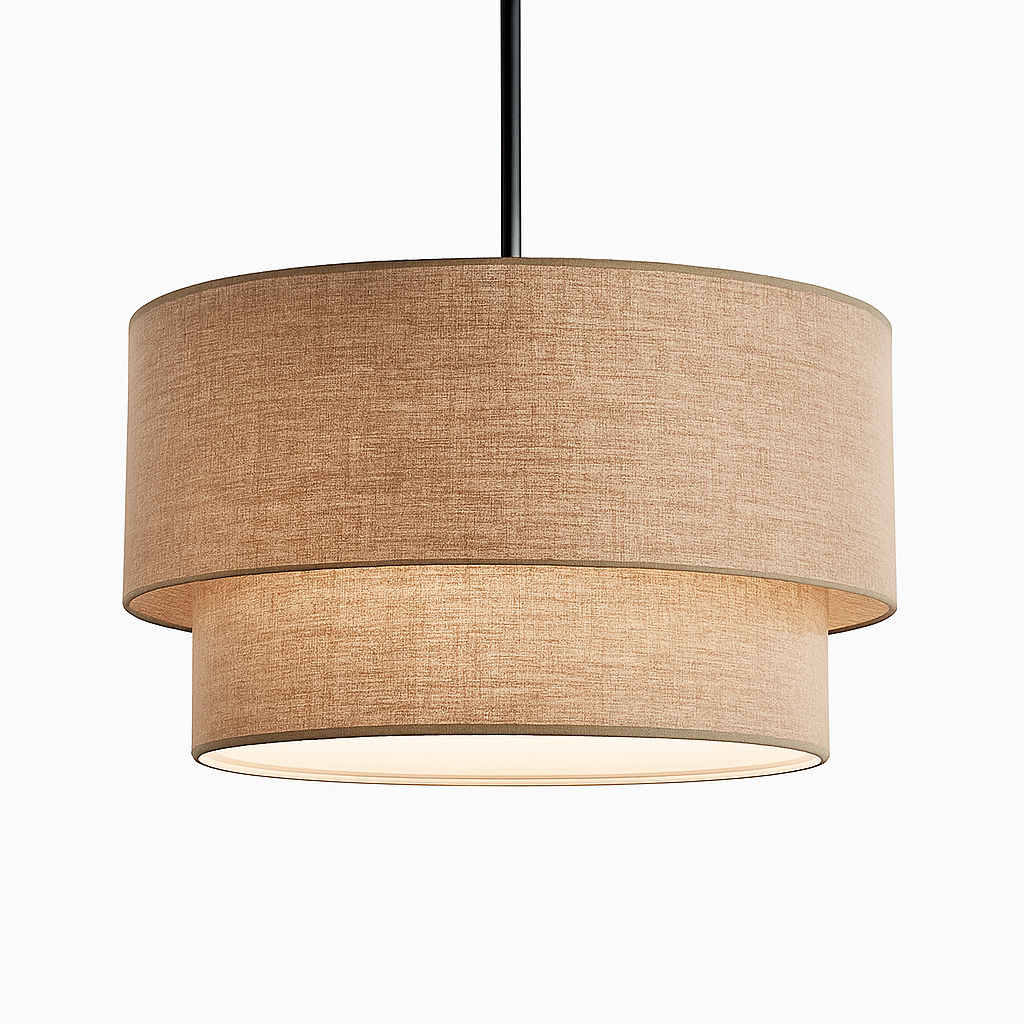 Solvenda | Cylindrisk hørstof minimalistisk pendellampe