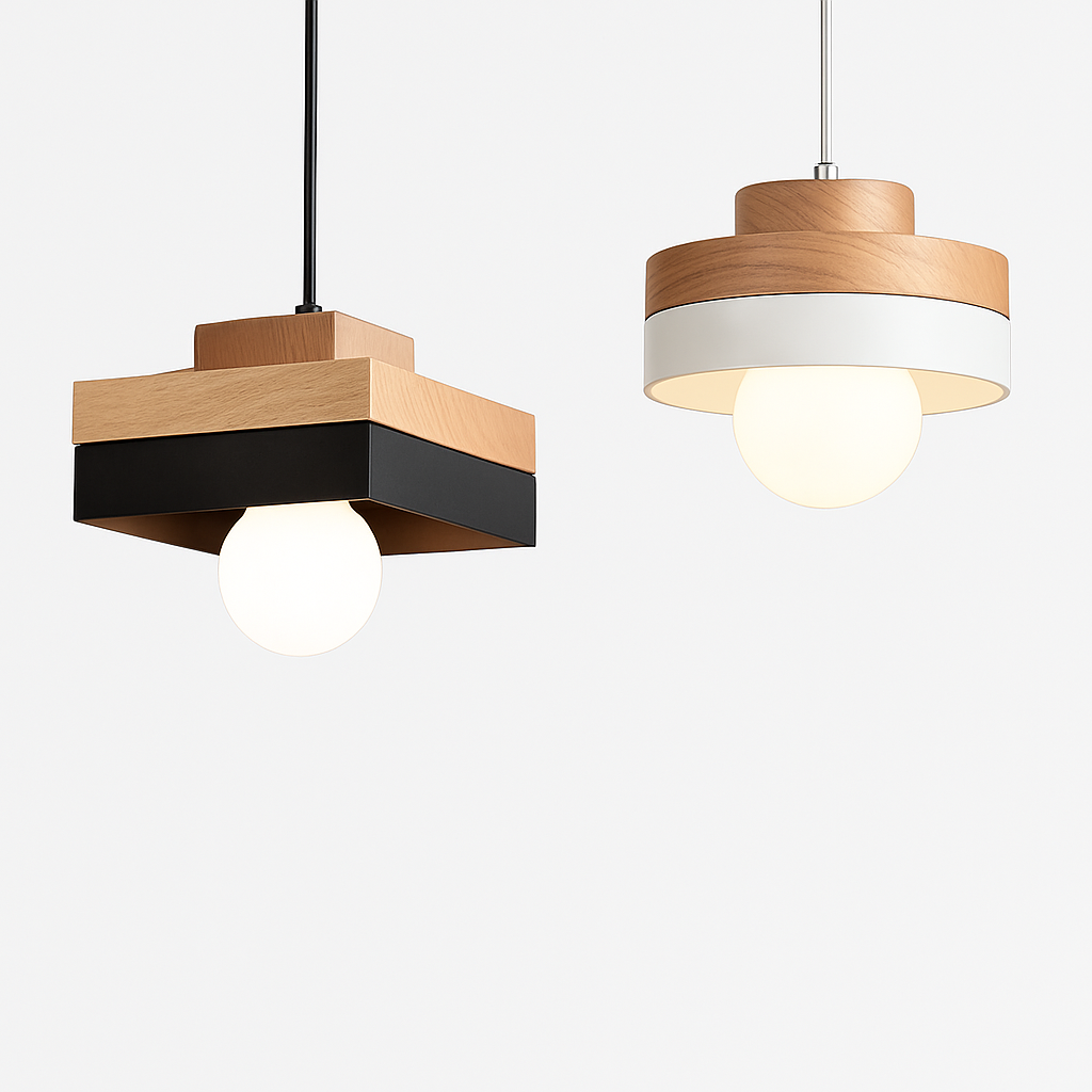 Valdorina | Nordisk minimalistisk geometrisk træpendellampe