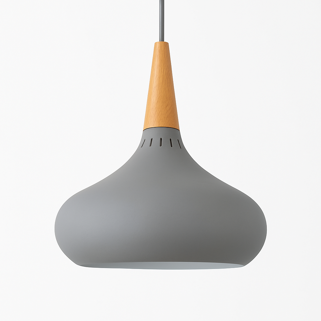 Vireallo | Moderne træstamme metal kuppel loft pendellampe