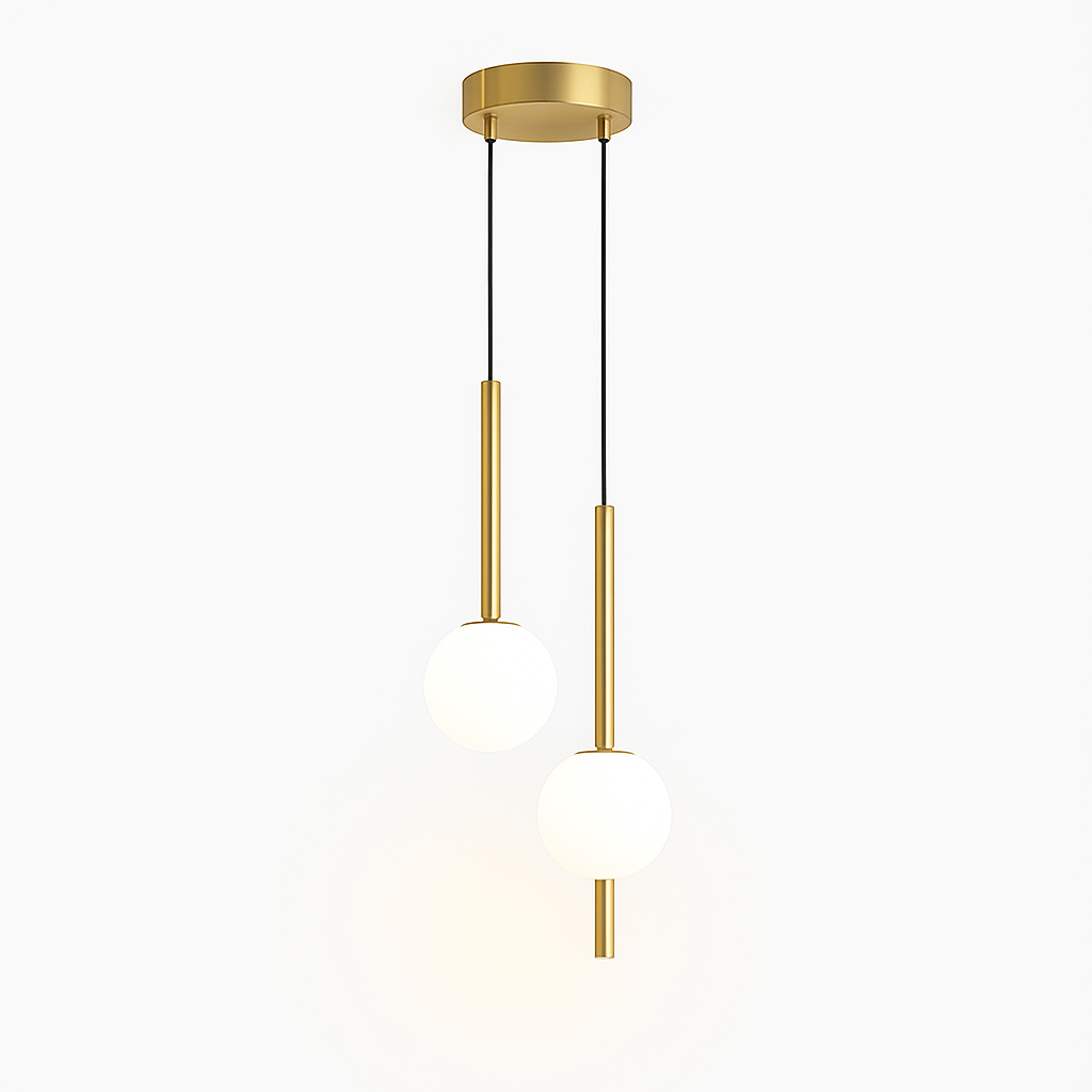 Quintara | Minimalistisk lodret rør globe-formet pendel