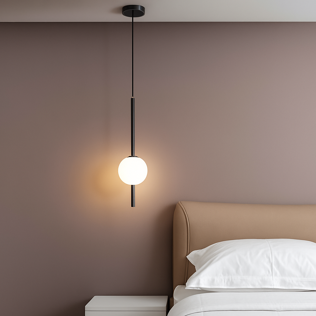 Quintara | Minimalistisk lodret rør globe-formet pendel