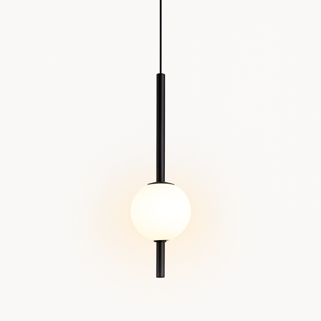 Quintara | Minimalistisk lodret rør globe-formet pendel