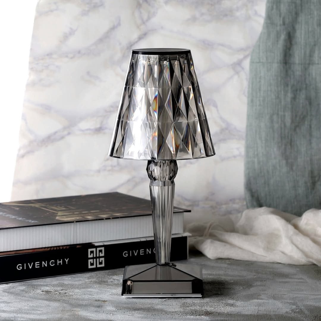 Glitrende Krystal Trådløs Touch Dæmpbar Genopladelig Bordlampe