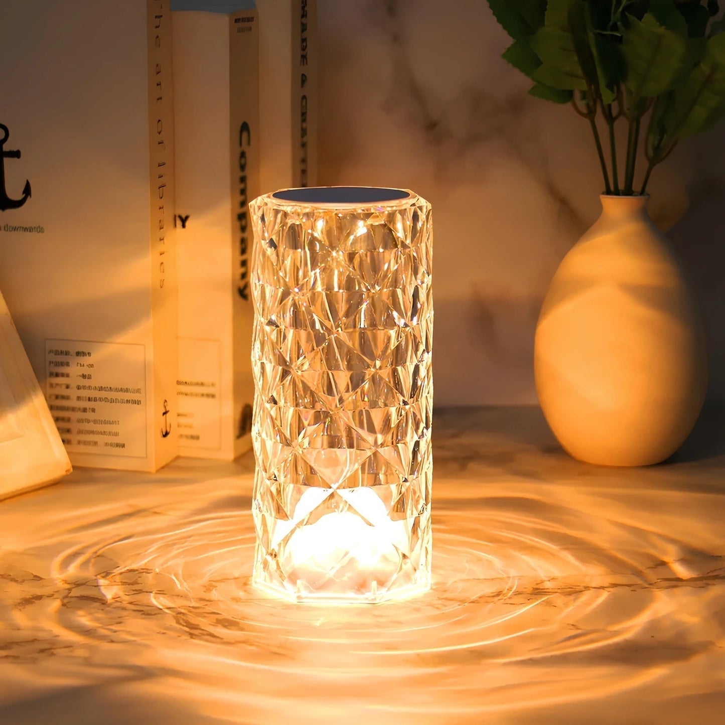 Krystal glimt touch-kontrol dæmpbar genopladelig stemningsbordlampe